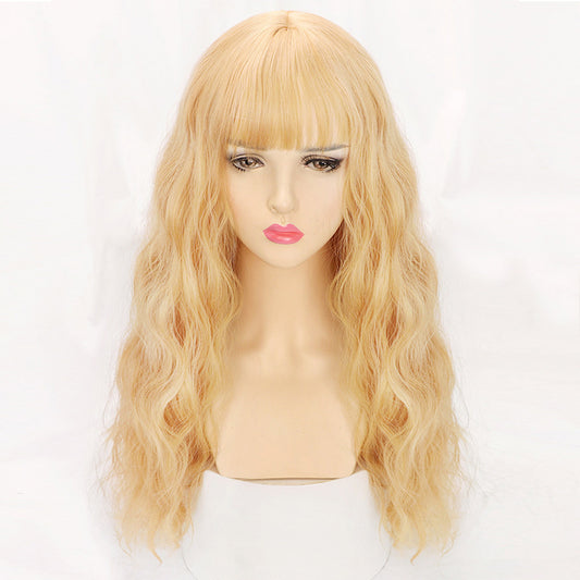 Lolita long curly hair water wave natural wool curly wig