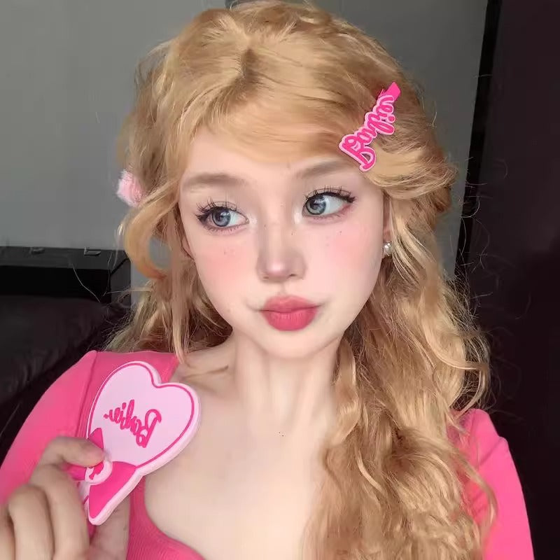 Wool curls girl band style can be tied up water wave curls full head set